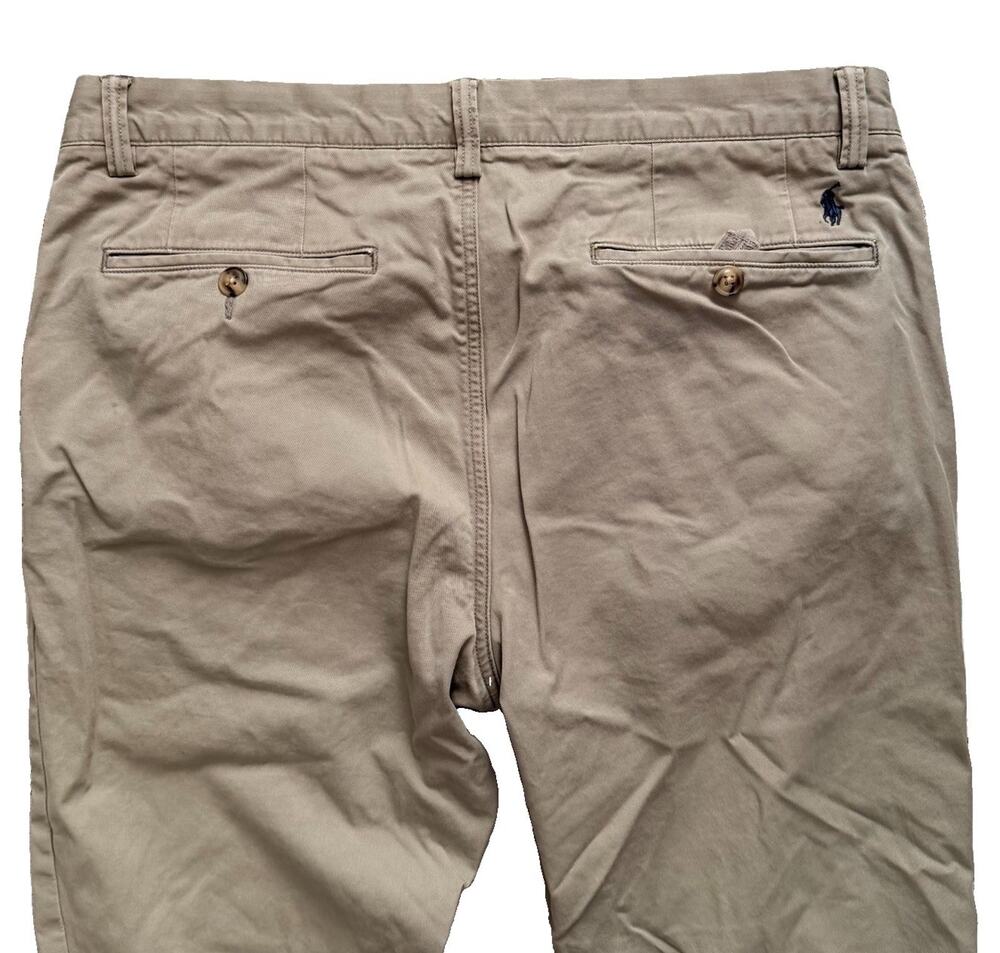 Polo Ralph Lauren Chino Stretch Slim Fit Logo Mens Pants 34 x 30 Preppy Classic